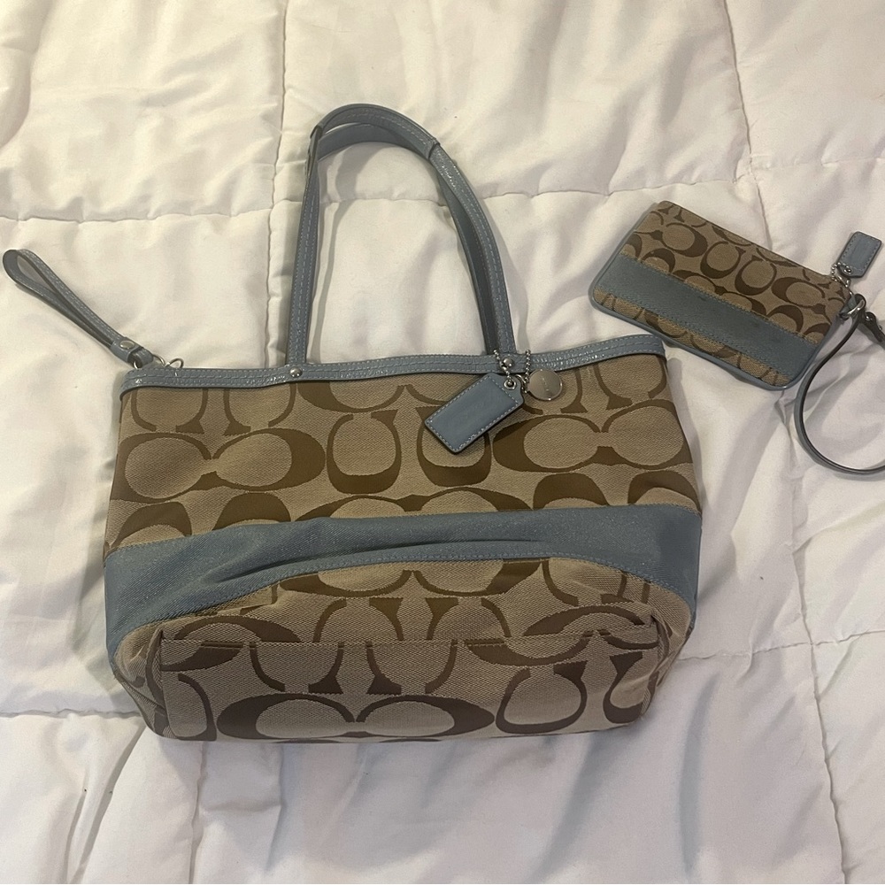 Coach Signature Bag & Wristlet